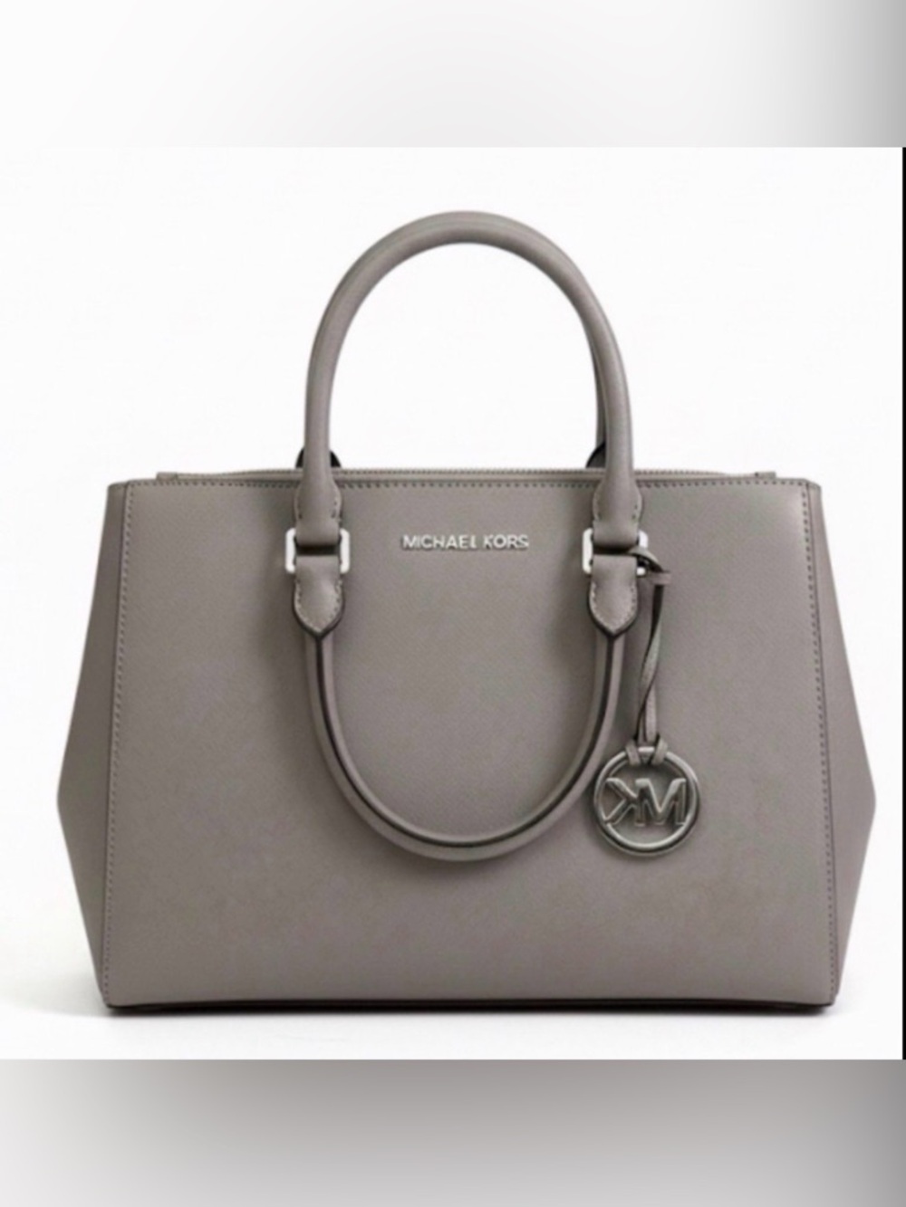 Michael Kors Savannah Medium Satchel Grey Silver Hardware Work Bag